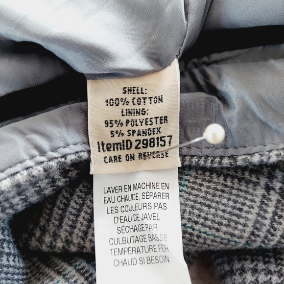 LL Bean Wool Like Pants 14 Short Fully Lined Gray Machine Wash Classic Fit Plaid - Picture 9 of 13